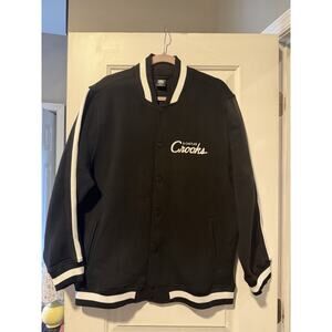 Crooks and Castles Sweatshirt Men’s Varsity Style Fleece Jacket Black, Sz Large